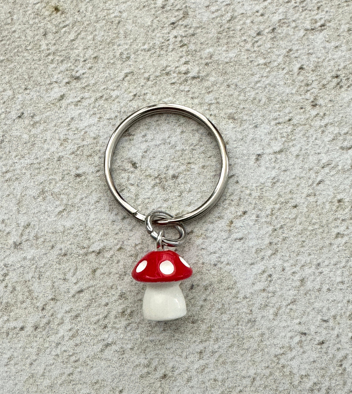 Red Mushroom Cottagecore Zipper Pull Bag Charm Keychain
