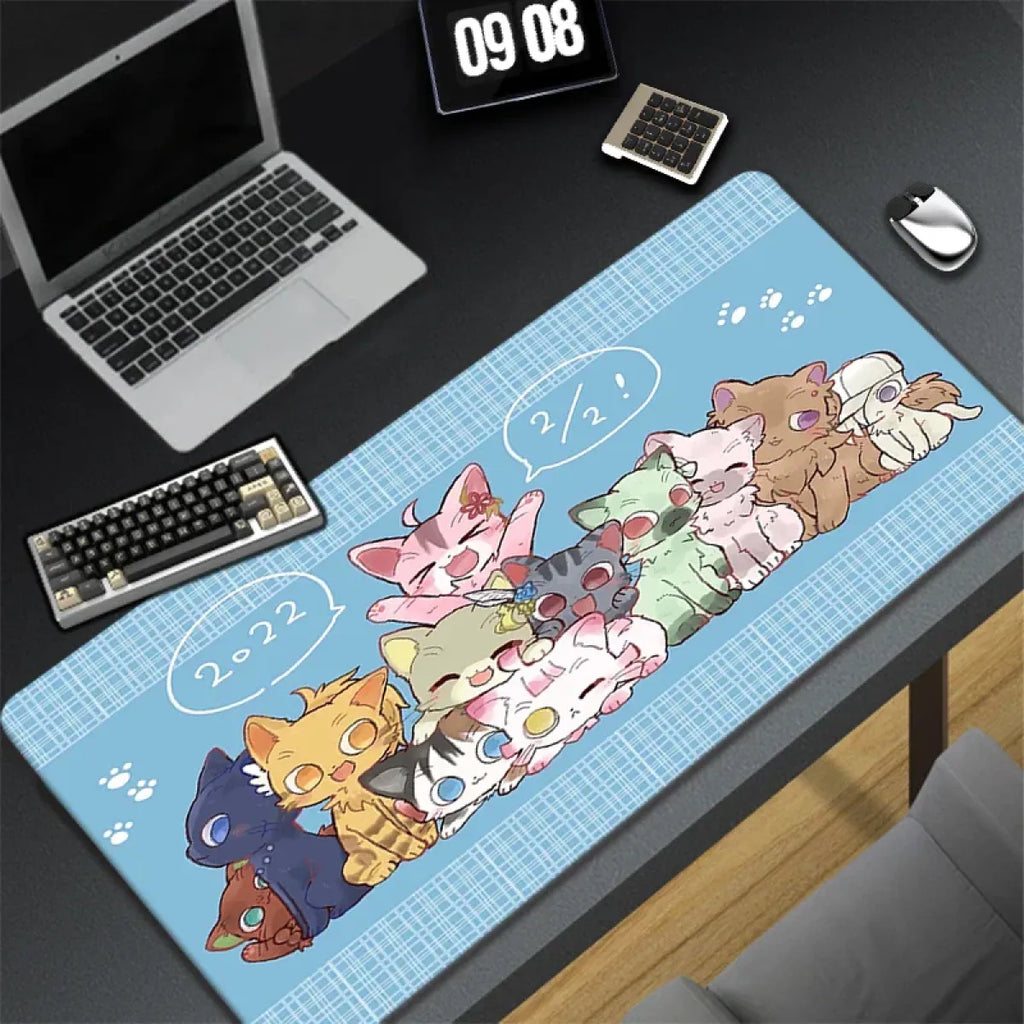 Kawaii Cat Constellation Desk Mat